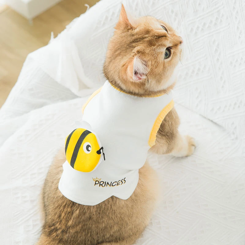 Cute Pet Clothes Cartoon Pet Vest Summer Casual Vests Cat T-Shirt Puppy Dogs Small Pets Clothes