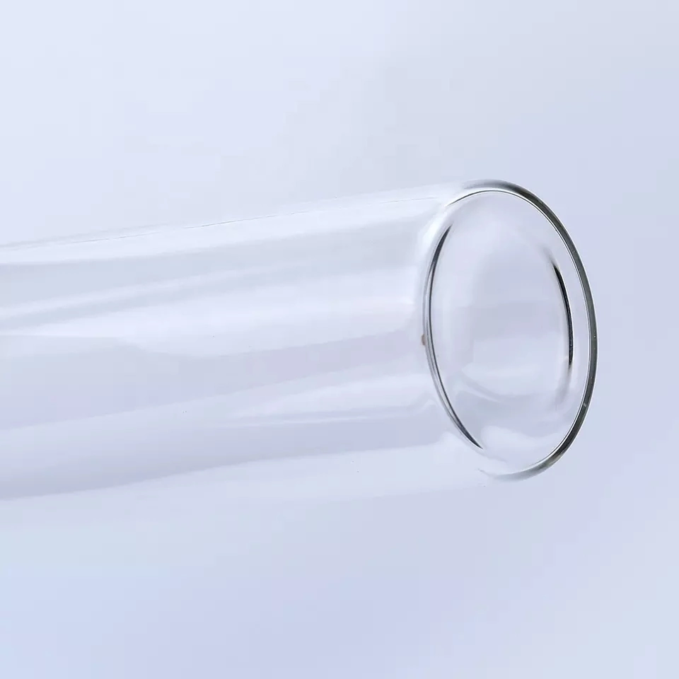 Venta caliente química transparente de vidrio de borosilicato de alta tubo de ensayo con tapón de corcho