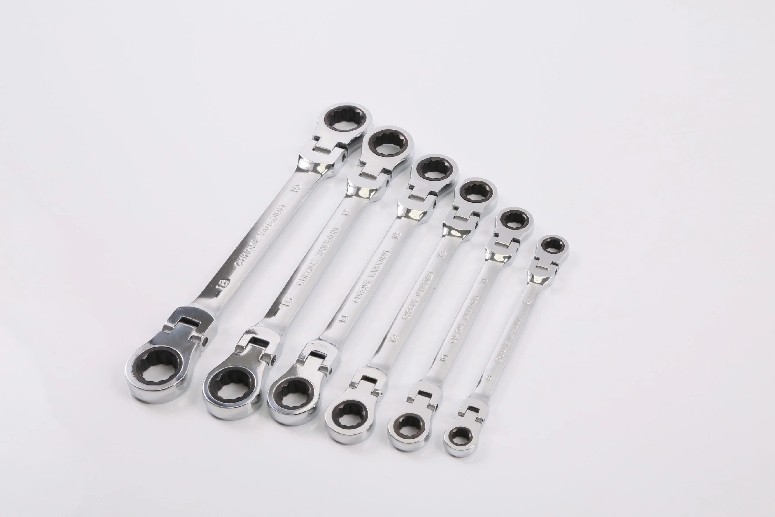 6PCS CRV Material Flexible Ratchet Wrench Sets