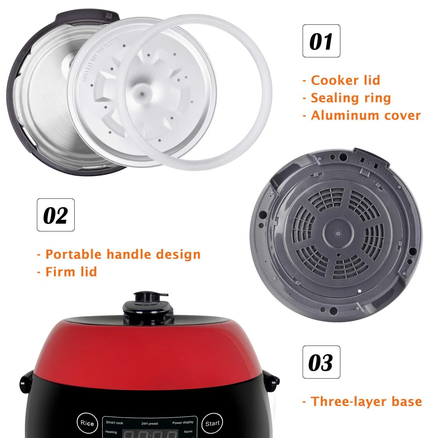 5L High quality/High cost performance Stainless Steel Large Capacity Multi-Functional Commercial Digital Rice Cooker