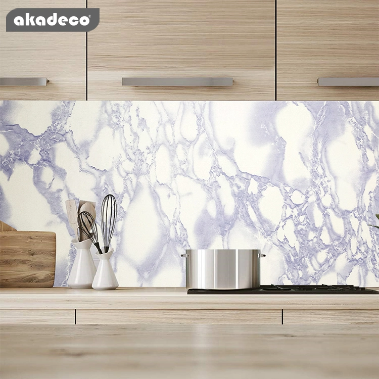 Akadeco Professional Seamless Fit Advanced Fashion 2D Exquisite Imitation Marble Sticker PVC Waterproof Wallpaper