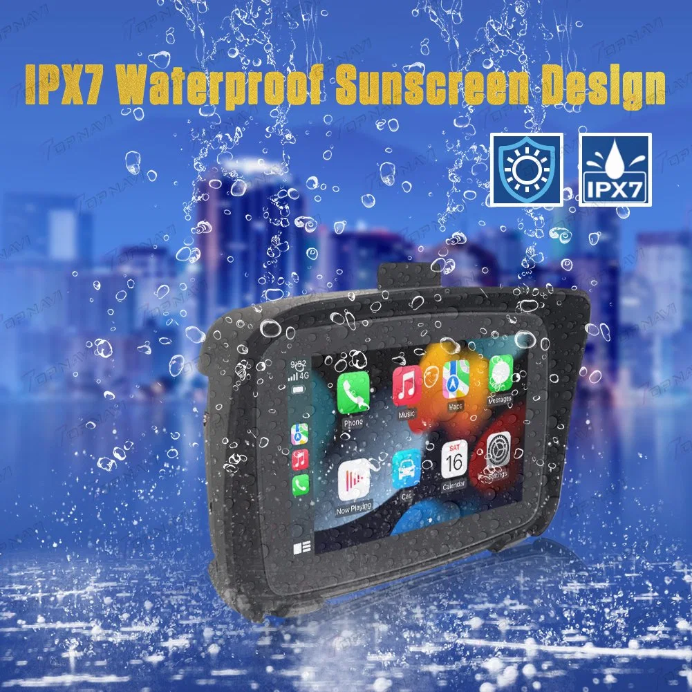 5 Inch Motorcycle Waterproof Carplay Multimedia Player for Motorbike Android Auto Stereo