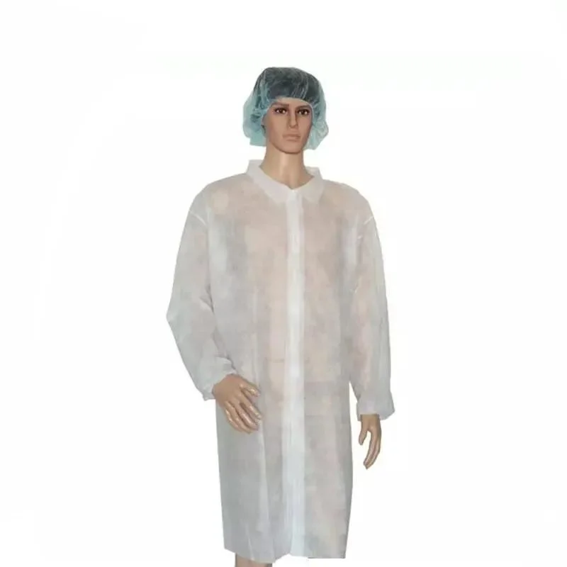 Doctor Lab Coats SMS PP Clinic Uniform Disposable Lab Coat White Disposable Laboratory Gown Haixin Health CE