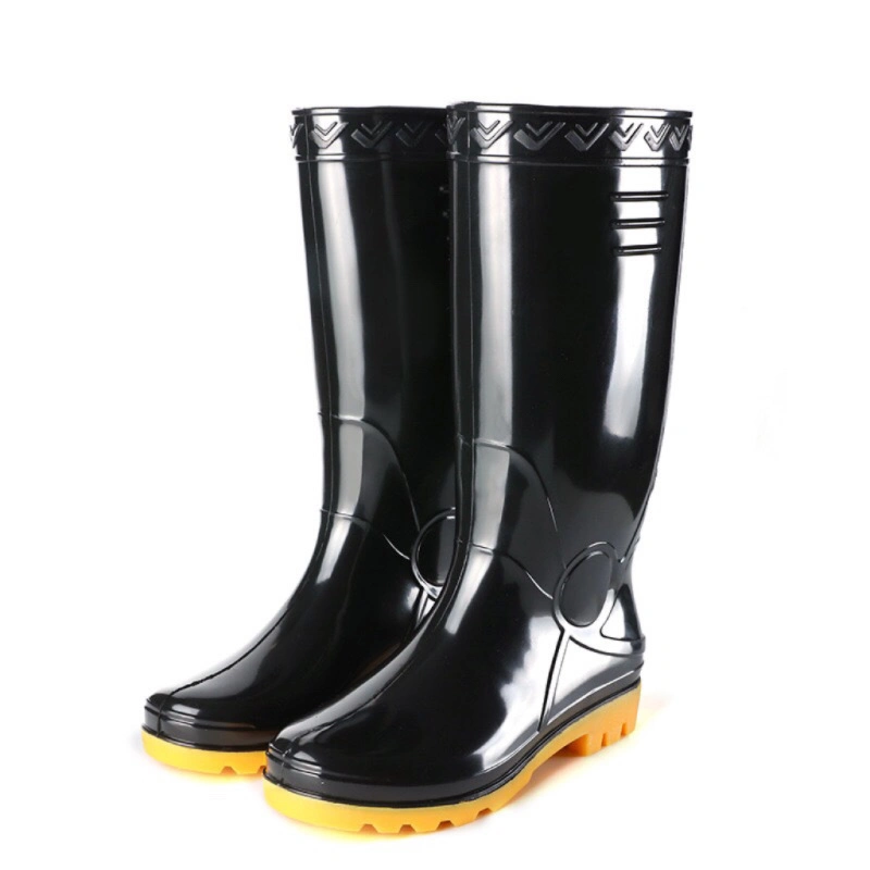 Bottes de pluie de sécurité avec embout en acier et semelle en acier pour bottes en caoutchouc de sécurité dans l'industrie minière