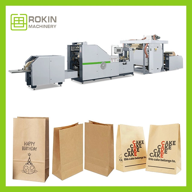 Máquina para hacer bolsas de papel para alimentos de la marca Rokin Máquina para asas de bolsas de papel