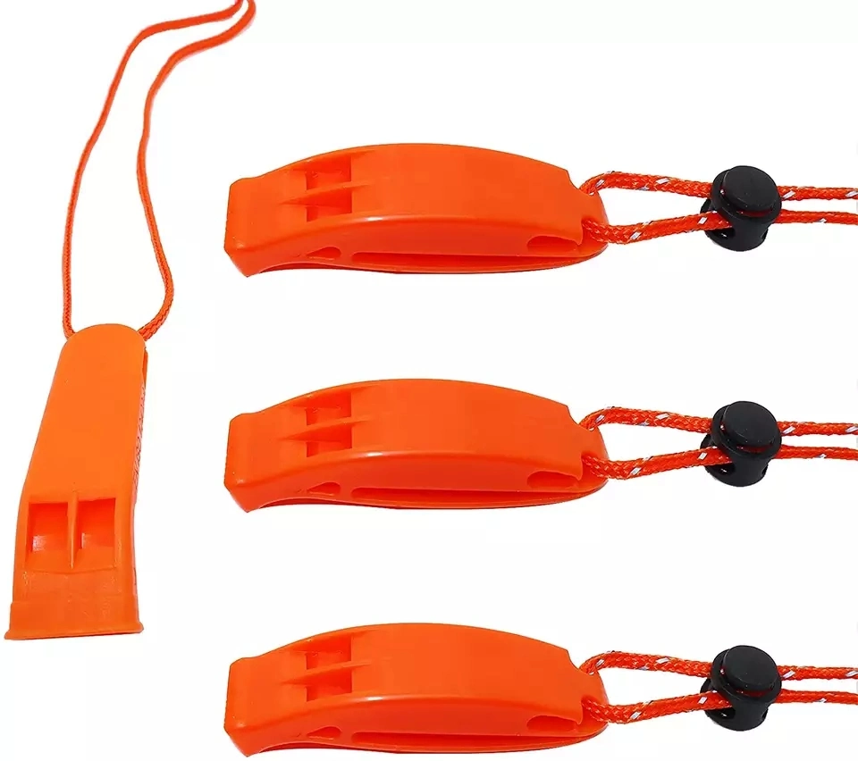 Custom Logo Printed High Decibel Orange Outdoor Safety Whistle