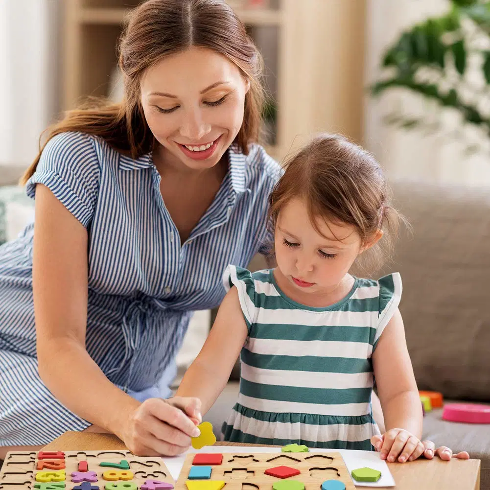 Puzzles de madera de la Educación Temprana para Bebés Juguetes para niños de 3-5 Número alfabeto