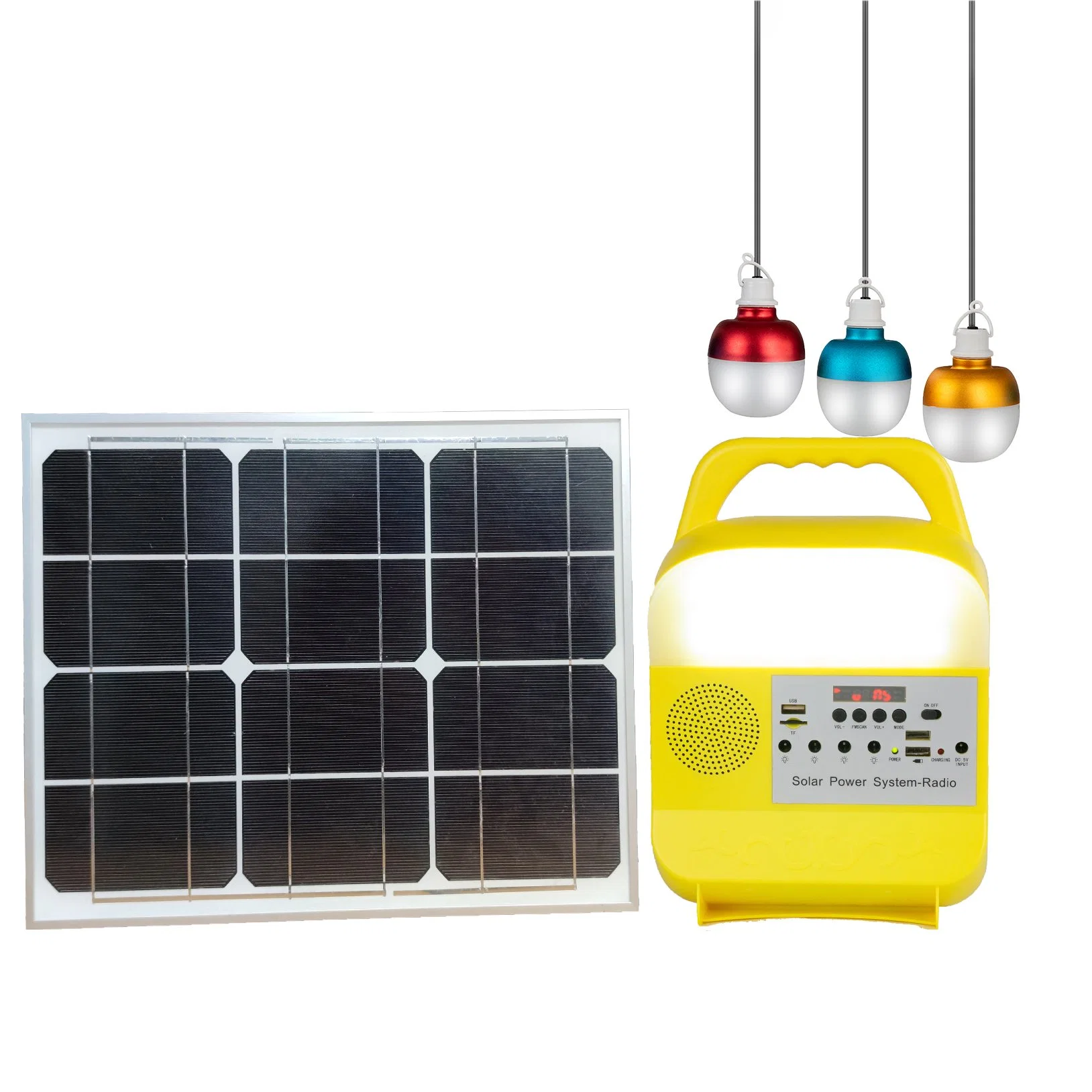 Solar Portable LED Radio Speaker Player with FM, MP3, Lighting Function