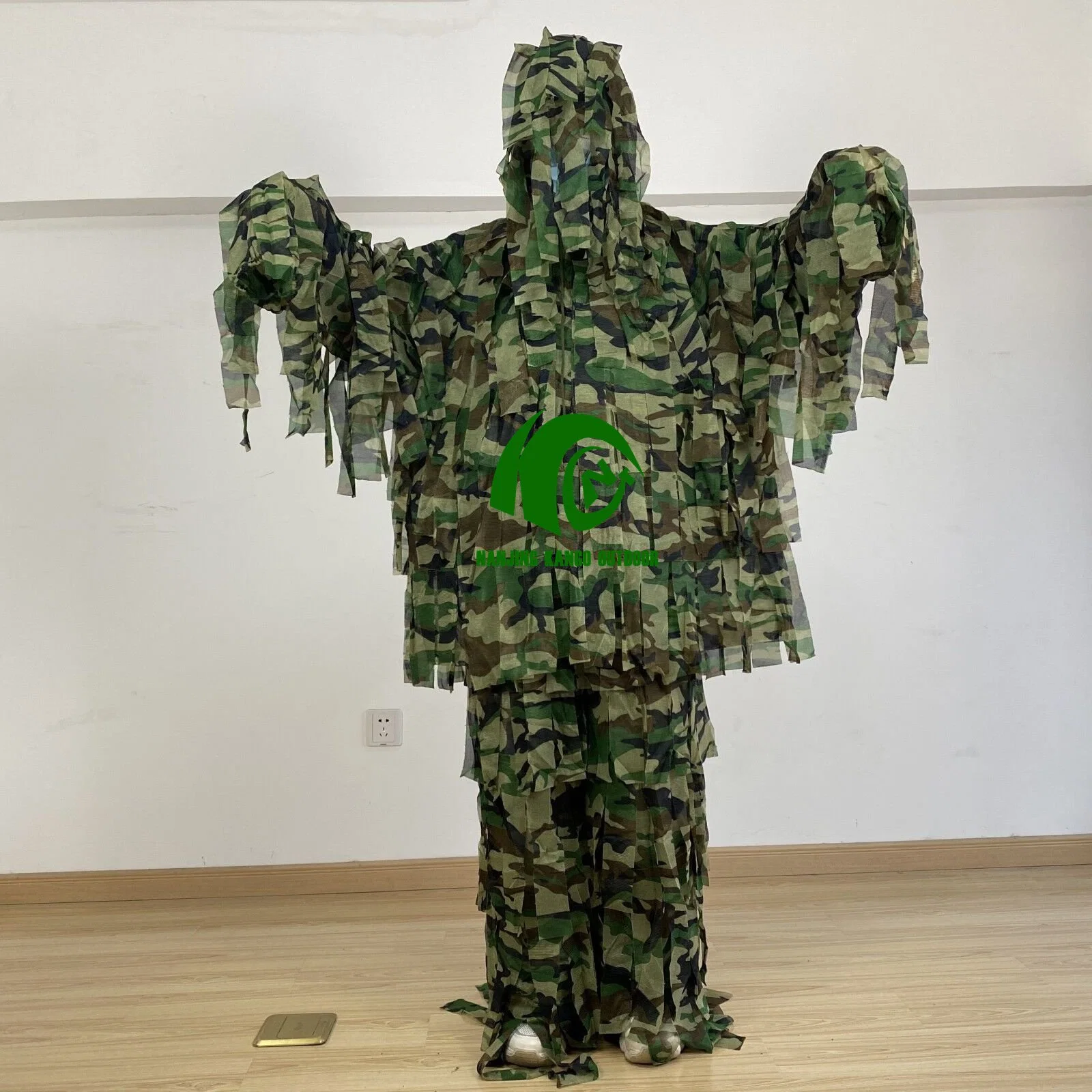 Combinaison de chasse tactique de forêt de forêt de forêt de Ghilie de camouflage KANGO de 4 pièces