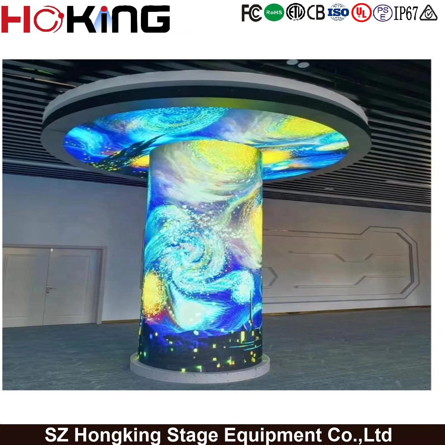 P2.5 P3 P4 HD Soft Rubber Flexible Fixed LED Video Display with Any Shape / Size