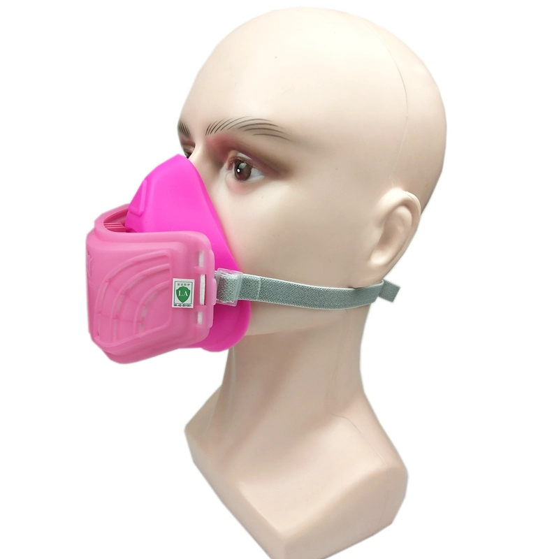 Pink Silicone Half FaceFilter Smell Allergy Respirator Protection Reusable Dust Mask