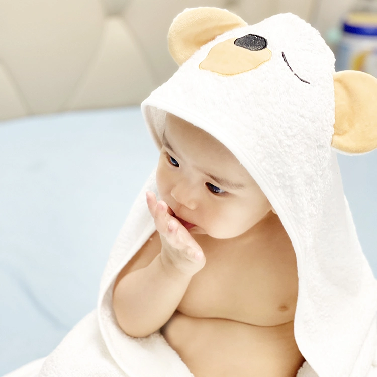 Bamboo Hooded Baby Towel Soft Bath Towel with Animal Pattern Ultra Absorbent Towel for Kids