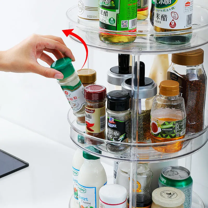 Countertop 2-Tier Rotating Pantry Turntable Lazy Susan Organizer for Makeup