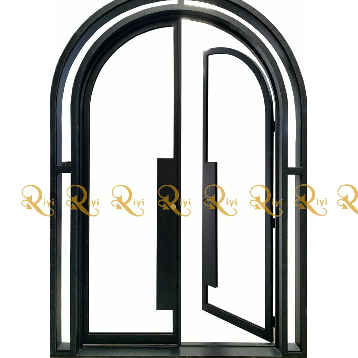 Exterior Entry Solid Glass Patio French Iron Door Made in China