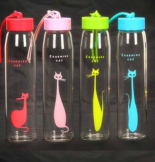 Colorful Creative Sport Bottle Portable Glass Travel Bottle Promotional Gift Cup
