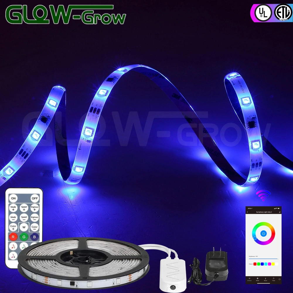 Indoor Outdoor Adhesive LED RGB Strip Light with Alexa and Google Home Compatible.