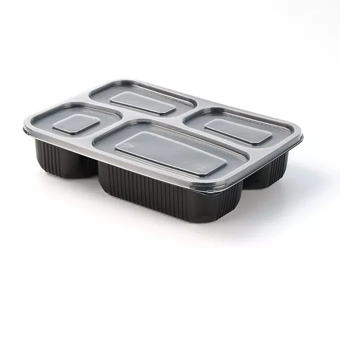 Boîtes à emporter en plastique pour micro-ondes avec couvercles 1 2 3 4 compartiments Boîtes repas jetables pour préparation de repas à emporter