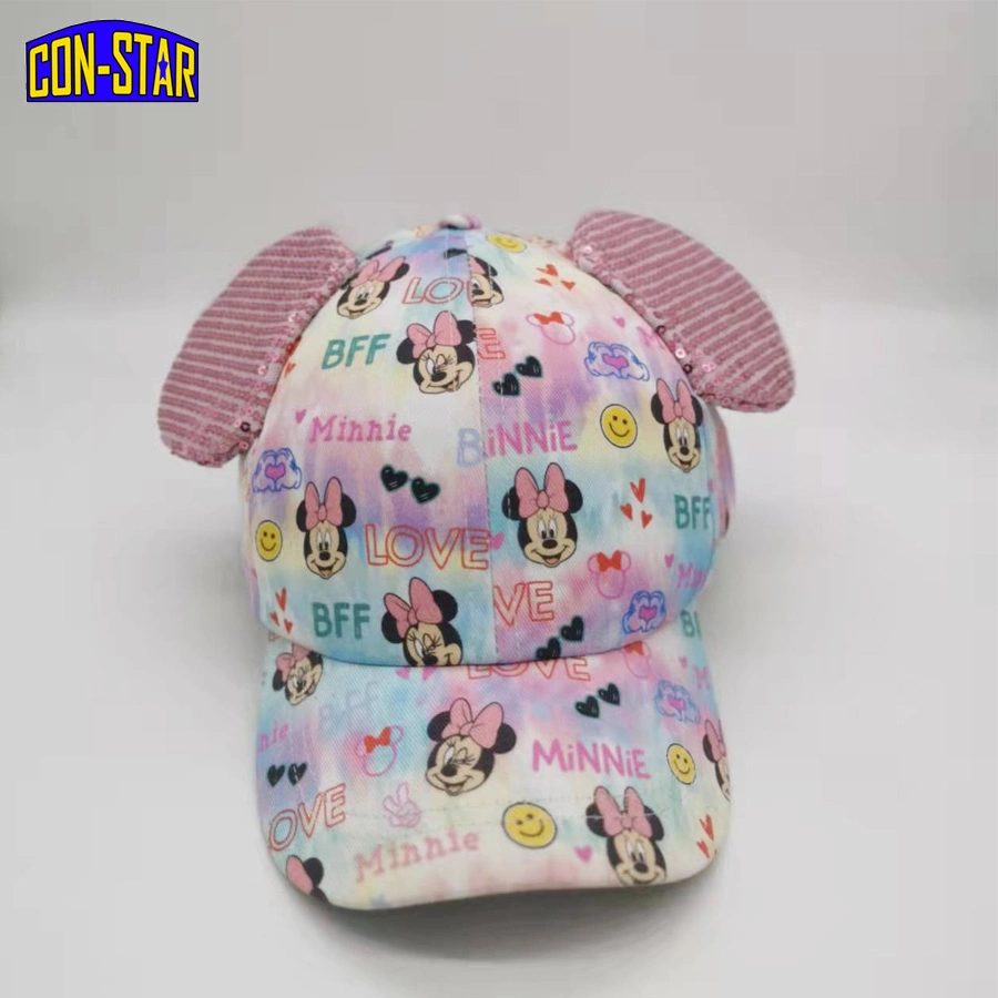 100% Cotton Twill Kids Minnie Caps with 3D Ears BSCI and Fama Factory