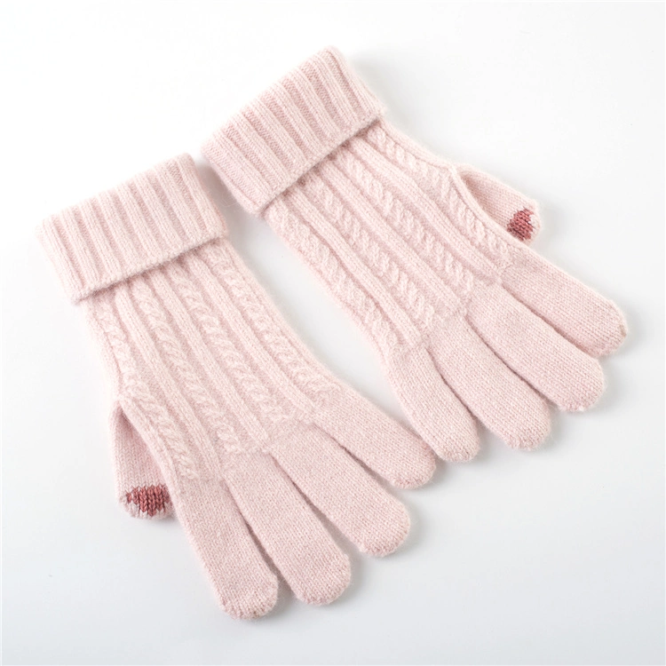 2021 Nuevo de Moda Invierno Quoality personalizada alta de lana Cashmere elegantes Guantes de invierno cálido mujer