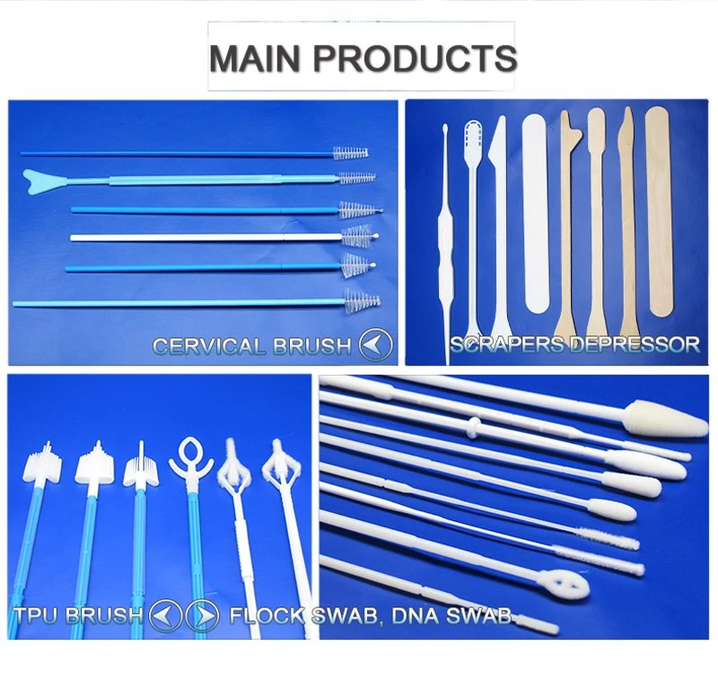 Kit de prueba de PCR desechable para uso médico para la recolección de muestras de cuello uterino Con hisopo flocado