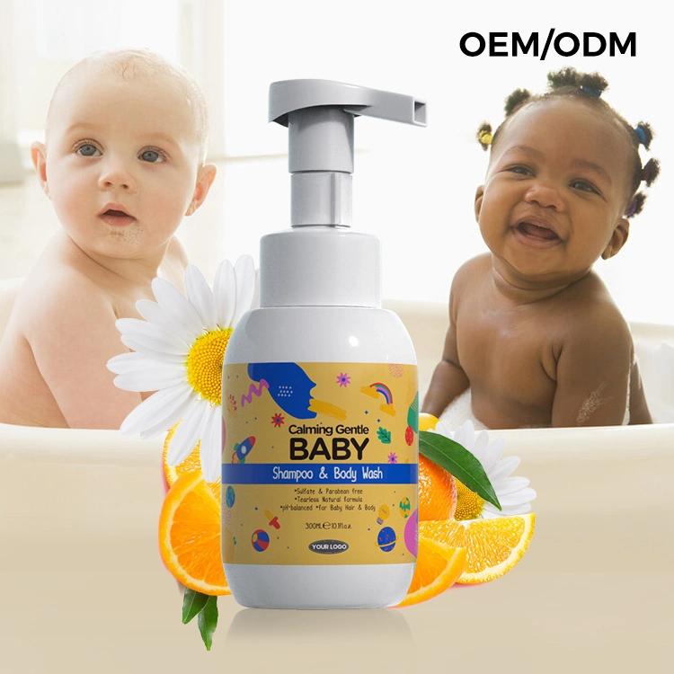 Private Label Cosmetics Natural High Quality Baby Shampoo and Body Wash Calming Gentle Baby Shampoo & Body Wash