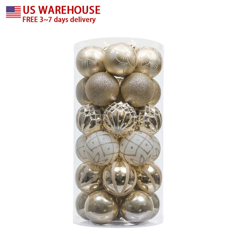 Christmas Base Decorations Sublimation Xmas Balls Noel Plastic Ball