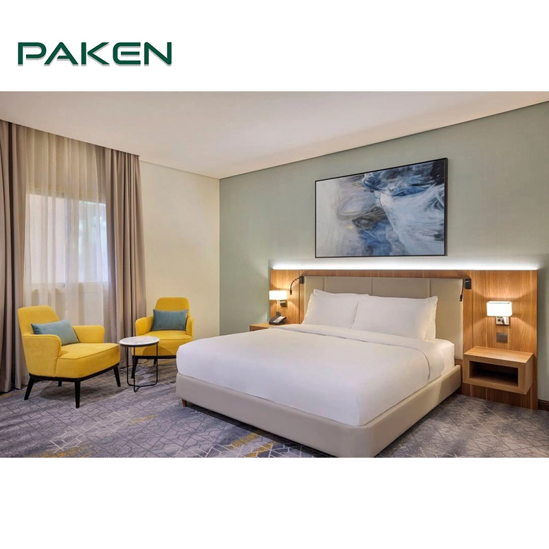 Chambre d'appartement fait sur mesure avec lit King Size et hospitalité moderne Ensemble de chambres 5 étoiles de luxe mobilier d'hôtel en bois