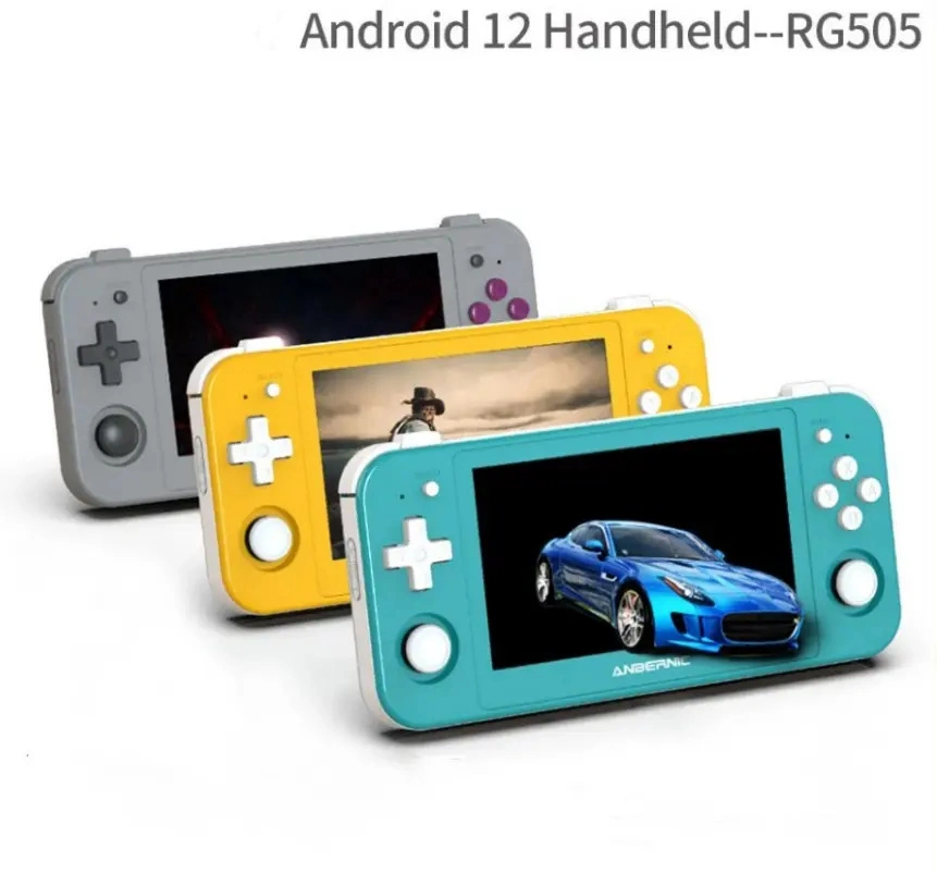 Android Rg505 New Handheld Game Consoles 12 System 4.95-Inch OLED Touch Screen with Hall Joyctick Portable Video Game Consoles