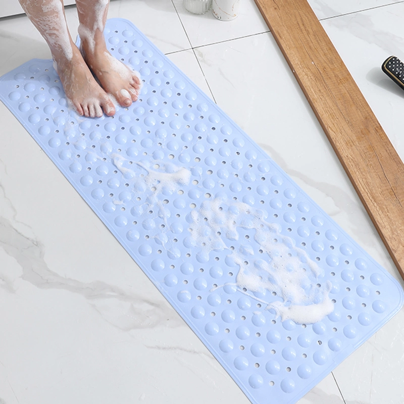 Bathtub Bath Mat PVC Large Bathtub Safety Shower Non-Slip Bathroom Mats with Suction Cups Pebbles Bath Floor Mat