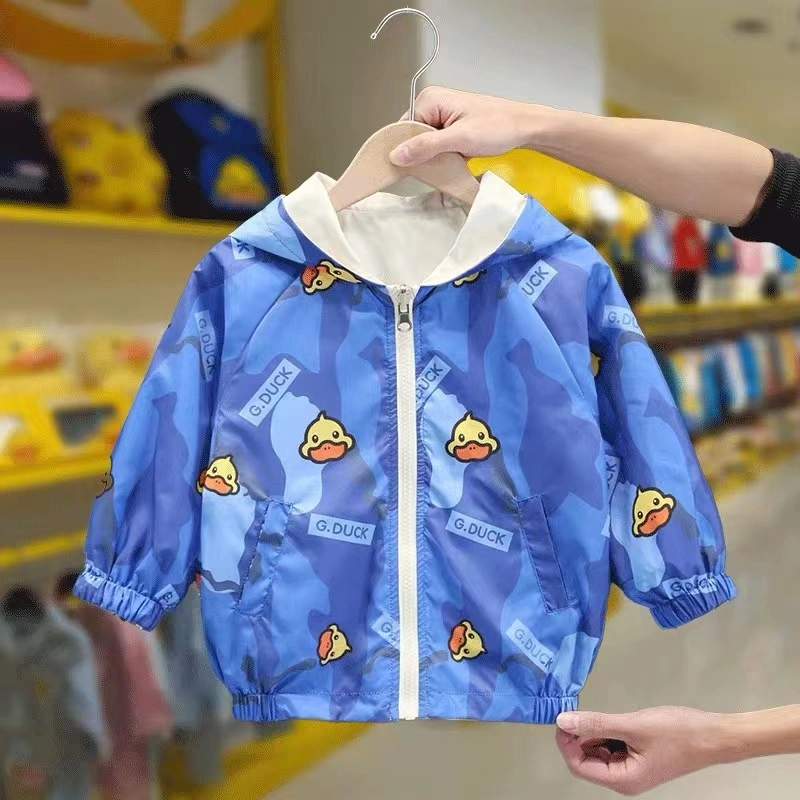 Child Spring Autumn Casual Windproof Bomber Jacket Boys Waterproof Coat Windbreaker Children Repreve Fabric Recyclable Rain Jacket