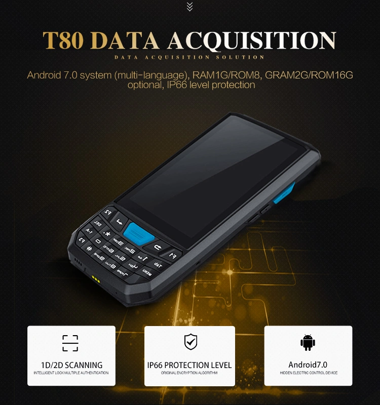 Android 7.0 1D/2D de código de barras QR Code Scanner lector NFC PDA 4G.