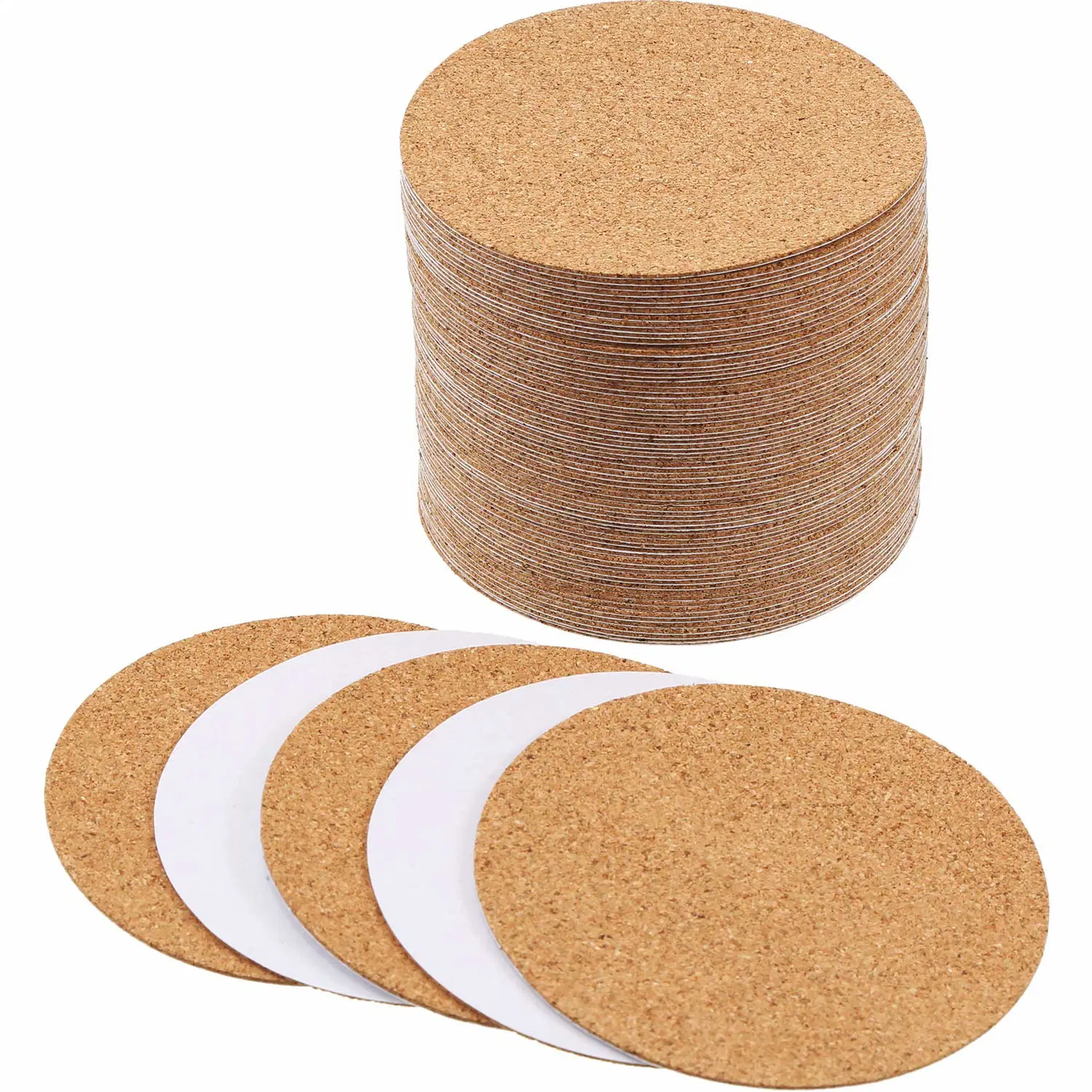 Self Adhesive 3m 9448 Adhesive Backed Cork Sticker Die Cut Customized Cork Pad Dots Discs Circles Decoration Heat for Furniture