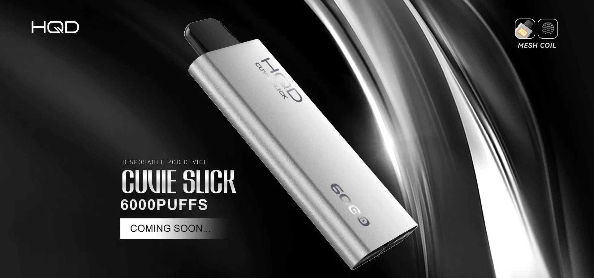 Hqd Newest Product Cuvie Slick 6000puff 1400mAh 20flavors Slim Original Vape Factory E-Cig