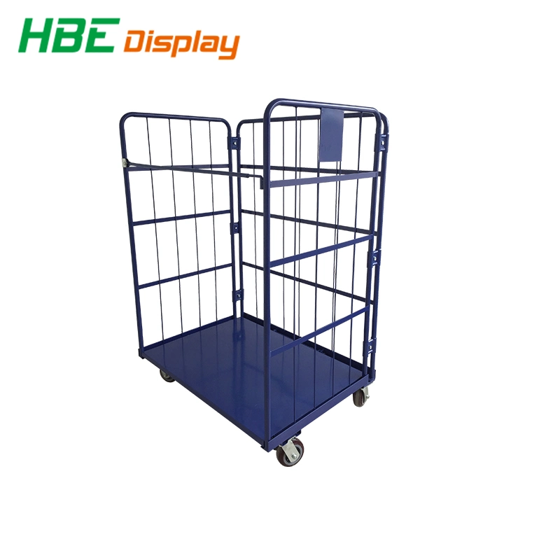 Four Sided Nestable Security Folding Trolly Roll Cage