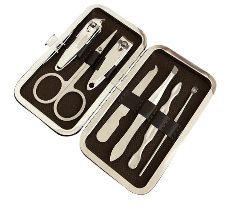 Customized Logo 7-Pieces Stainless Steel Nail Beauty Tool Manicure Set