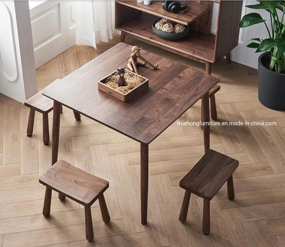 Luxury High Quality Solid Wood Dining Table Dining Chair Restaurant Customized Furniture Upholstery Hotel Chair Walnut Timber Furniture Table