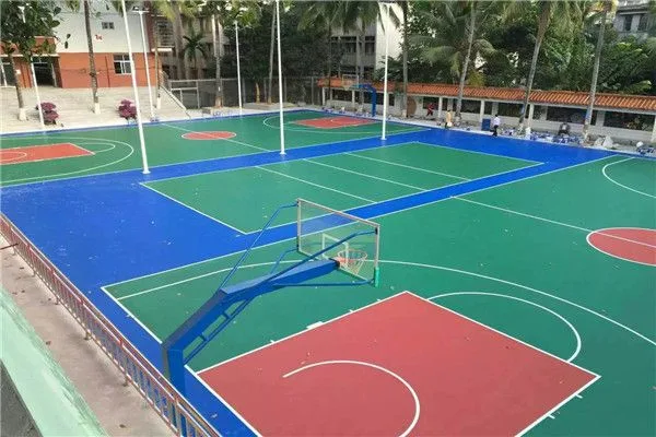 Indoor Tennis Court Paint Rubber Flooring Surface Silica PU Court