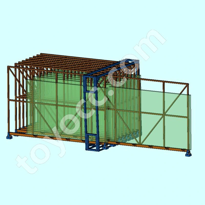 Automatic Vertical Drawer-Type Glass Storage Racks Heavy Duty Electrical Glass Transport Rack Transport Glass Shelf for Flagstone and Steel Plate for Warehouse