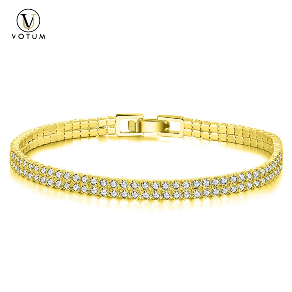 Votum OEM Gold Plated Moissanite Tennis Bracelet with S925 Sterling Silver Custom Chain Diamond Jewelry