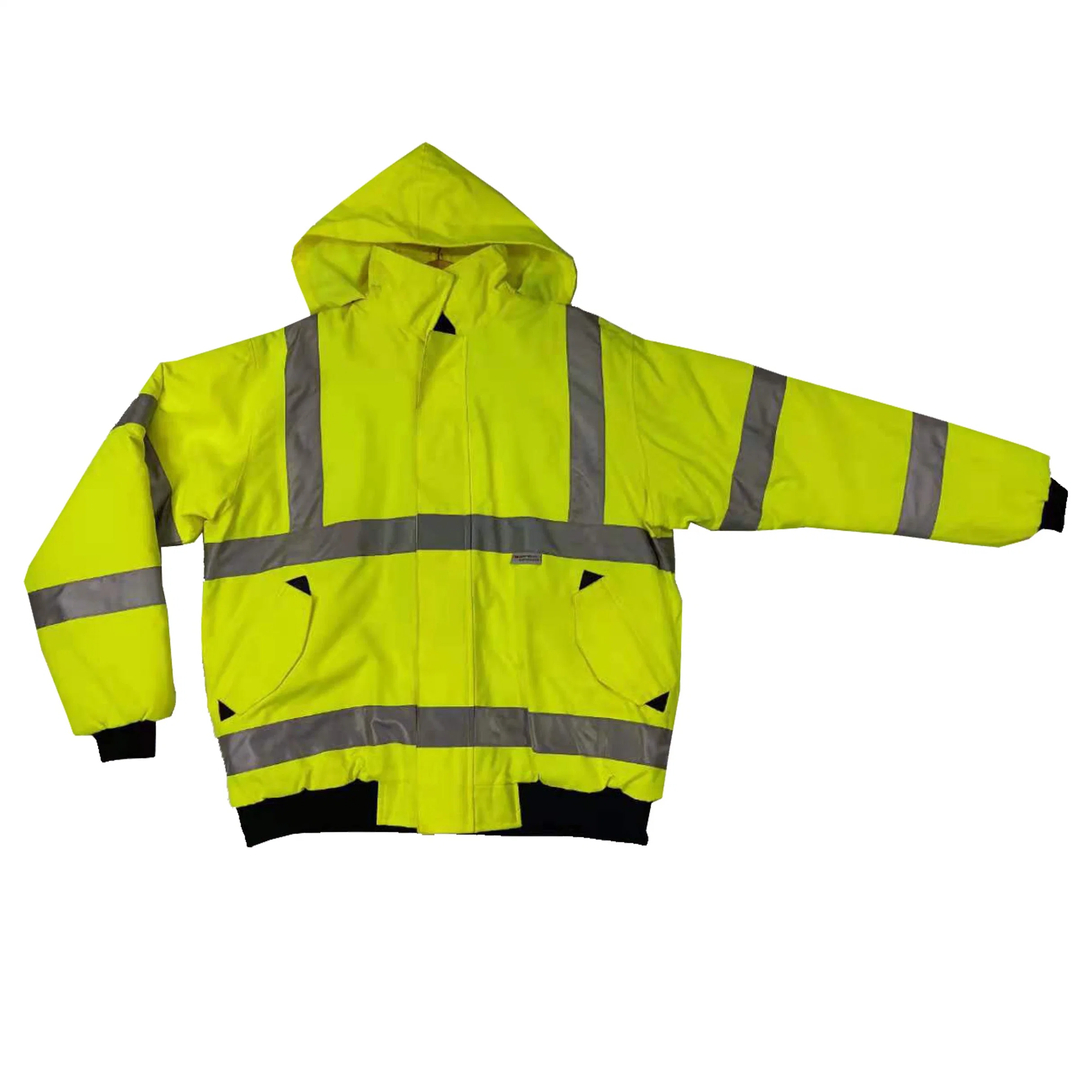 Hi Vis Pilot Jacket Line Fur Winter Bomber Winter Construction Safety Jackets