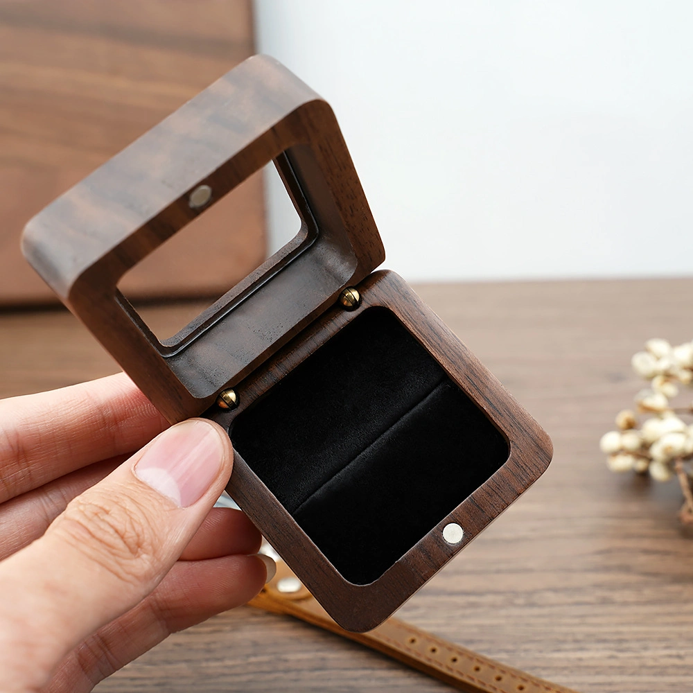 Exquisite Handwerkskunst Vorschlag Holz Schmuckkästchen Kleine Tragbare Reise-Ring Ohrringe Anhänger Mini Schmuck Aufbewahrungsbox Spot Ware Liefern