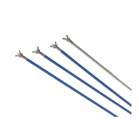 Disposable Rigid Colonoscopy Biopsy Forceps with Serrated Spike for Tissue Sampling