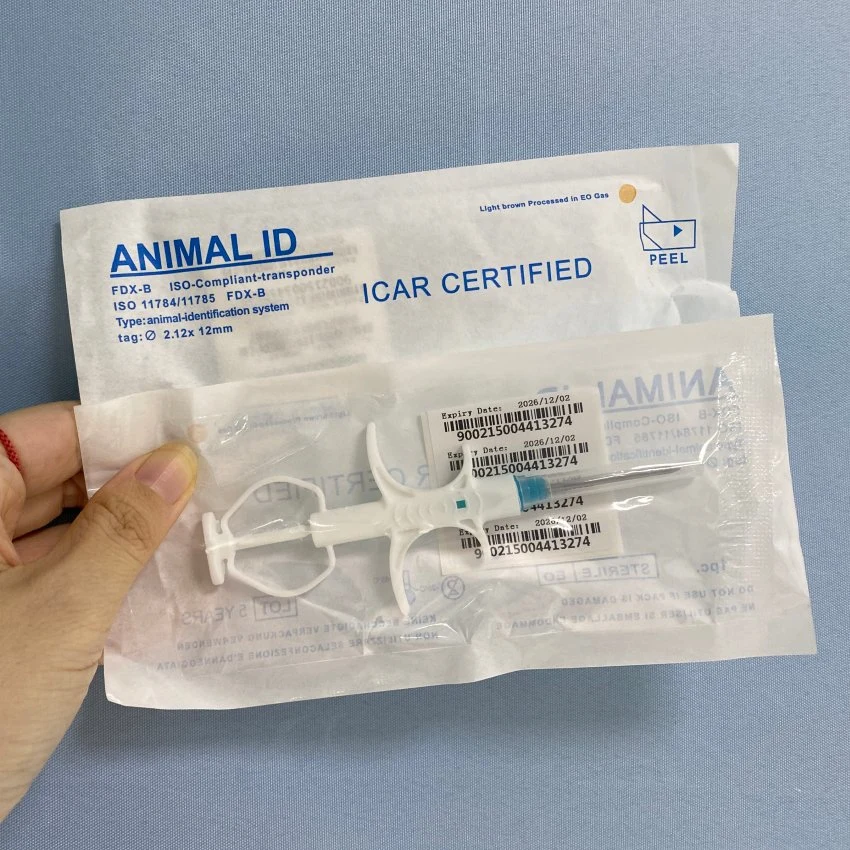 Bio-Glass RFID Microchip Syringe for Pet Dog Cat Rabbit ID Tracking