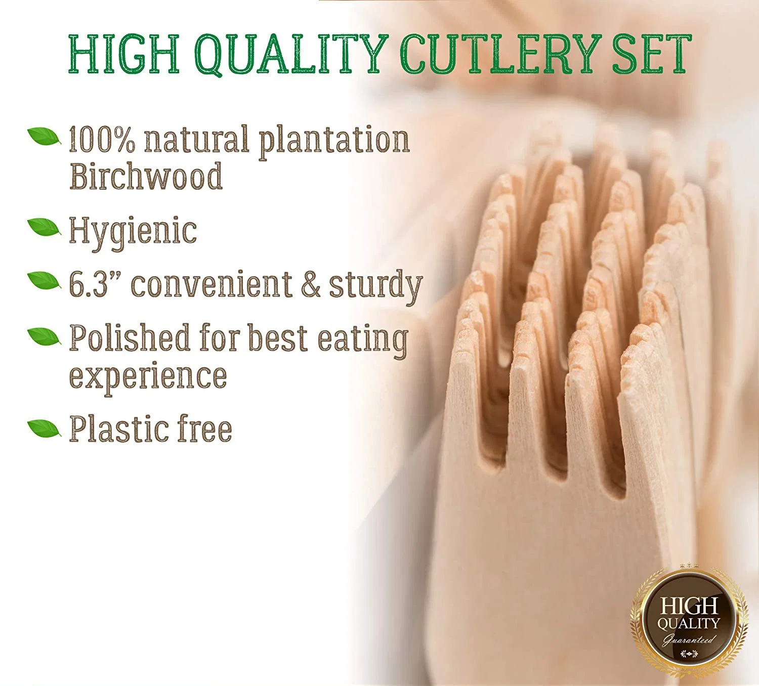 Biodegradable Eco-Friendly Factory Direct Supply Wooden Cutlery Forks Tableware