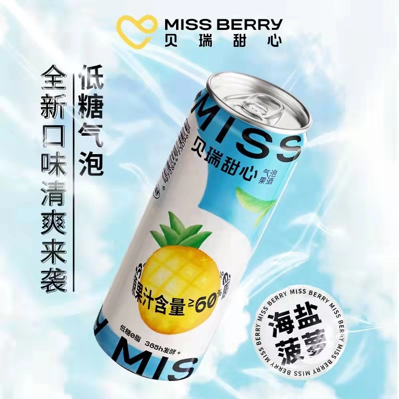 Miss Beery vinho de maçã Sabor Abacaxi 330ml de suco de OEM pode elegante 2,5%