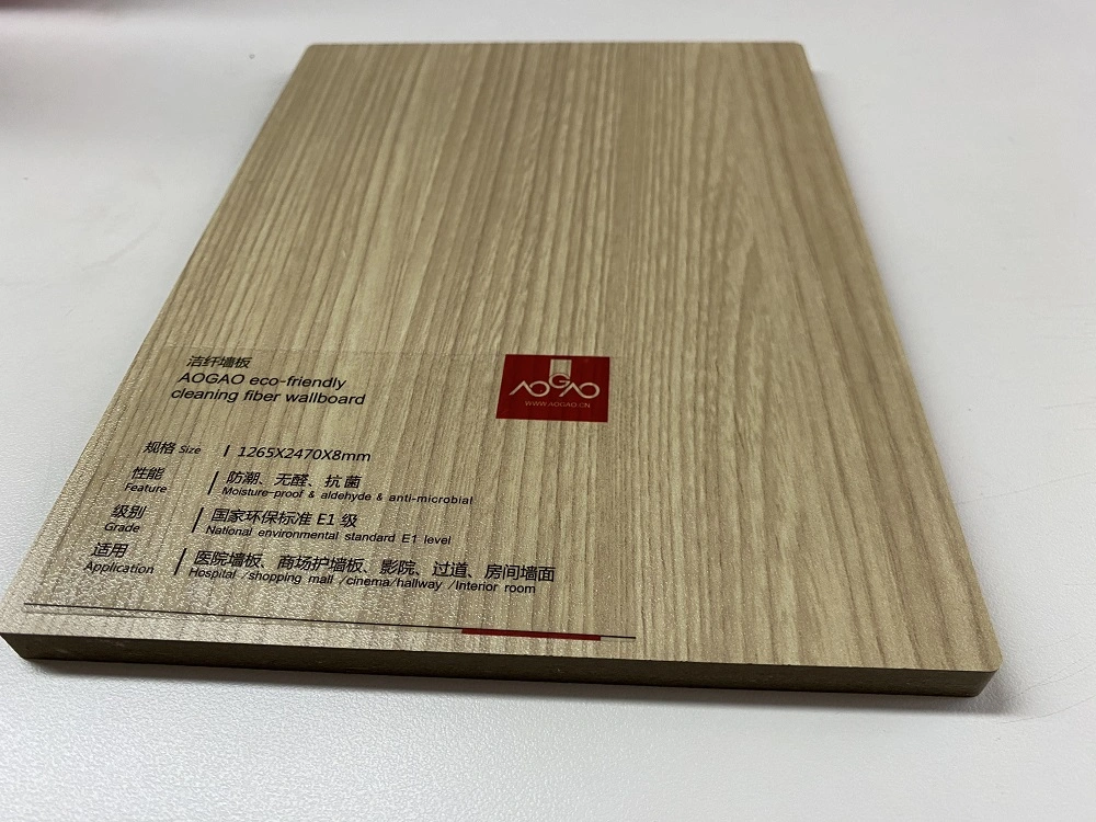 8 mm de espessura, proteção ambiental Compact Density Fiberboard para revestimento de paredes