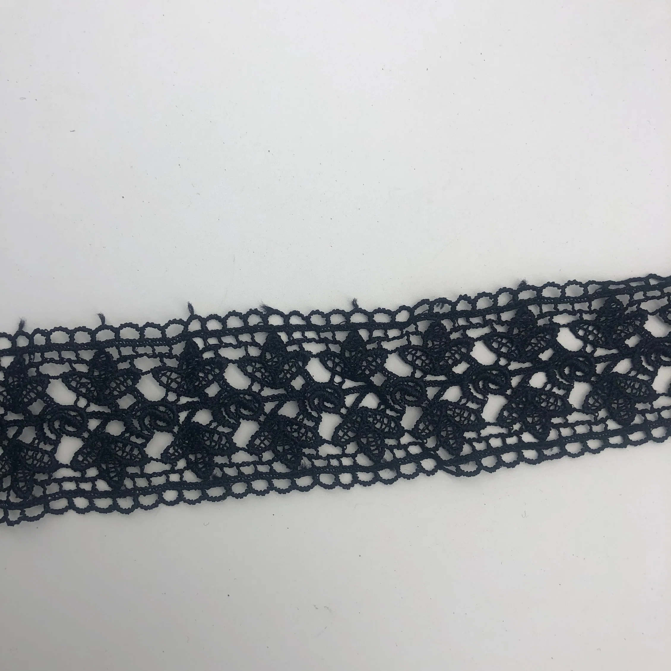 Fast Delivery Embroidery Cotton Polyester Lace Fabric for Garment Accessories