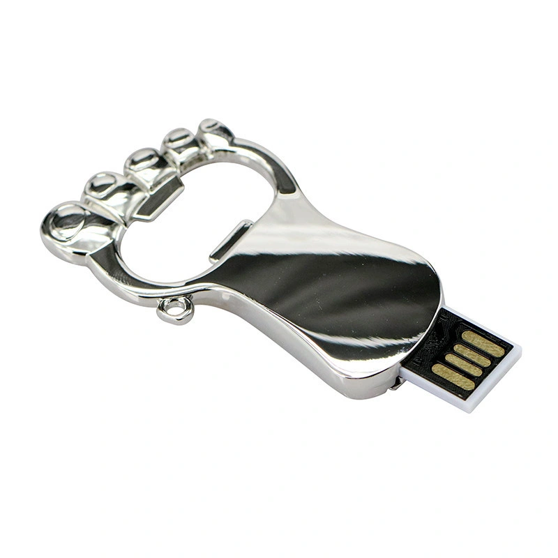 Advertising Gifts Personalized Foot Shape Beer Bottle Opener U-Disk Stainless Steel USB