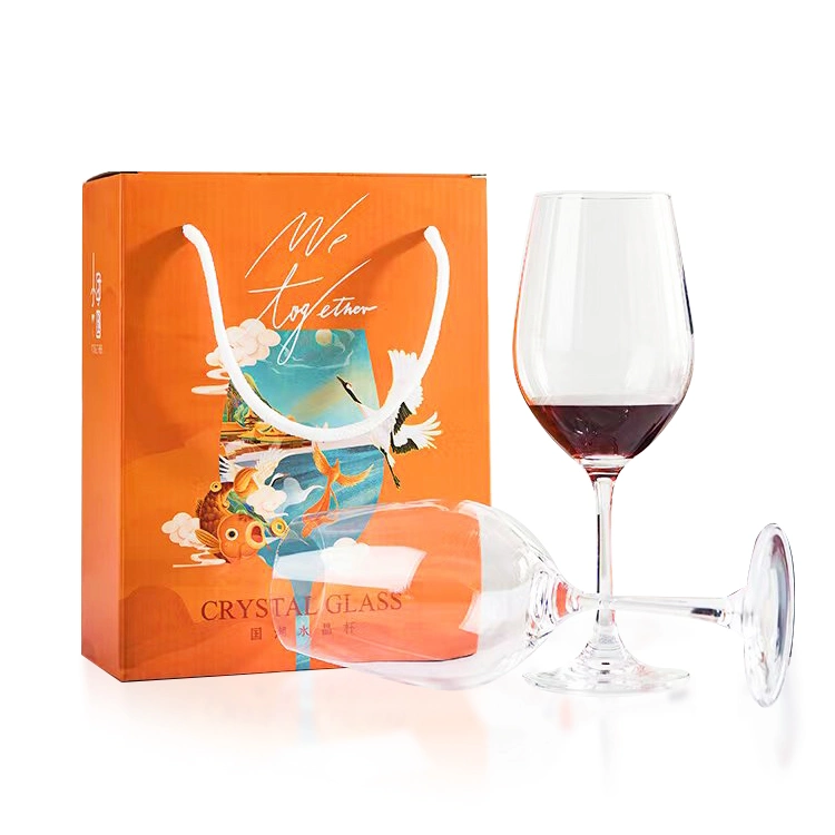 Conjunto de 2 óculos Bordeaux Wine de 450 ml com Color Gift Caixa