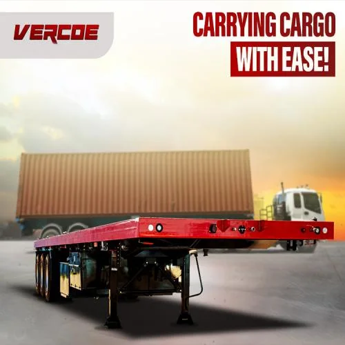 Vercoe 3 Axles 40FT Flatbed Container Truck Tractor Trailer for African